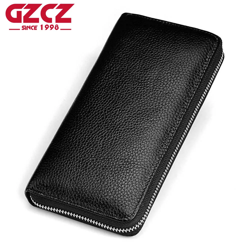 Новинка 2018 мужской кошелек GZCZ из натуральной кожи роскошный брендовый с
