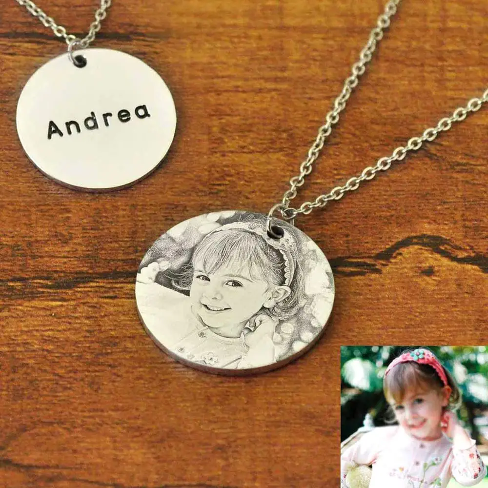 На заказ ожерелье с фото подарок для матери бабушка портрет женское кулон