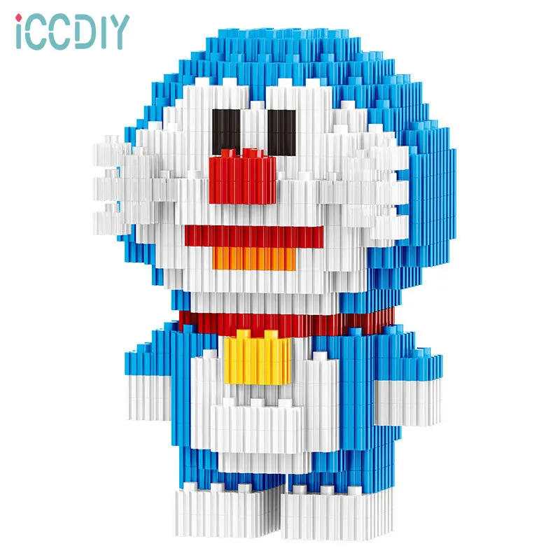 

Building Blocks Small Particles Miniature Assembly Children's Animation Puzzle Blue Robot Cat Cartoon Toy Building Blocks