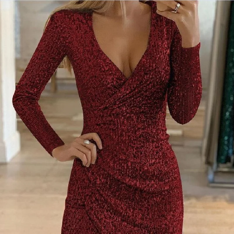 Блестящее модное короткое платье с блестками женское сексуальное мини-платье