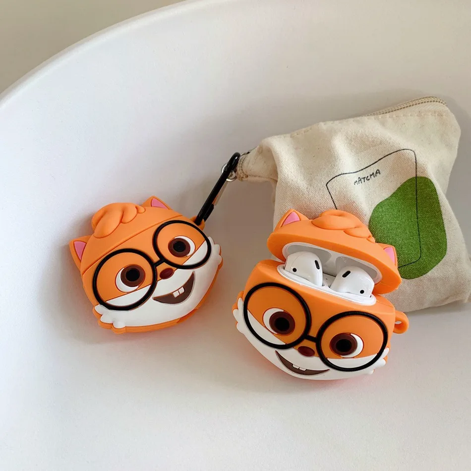 395 Чехол для наушников для Apple Airpods, силиконовый чехол, милые Мультяшные наушники, чехол для AirPods 2, аксессуары для Air Pods, чехол для наушников - Цвет: 395