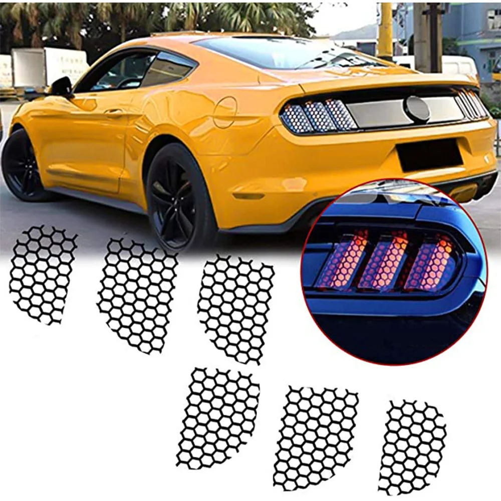 

6pcs Car Taillight Stickers PVC Sticker Warning Tape Vinyl Film Reflective Lights Decal Accessories For Ford Mustang 2015-2017