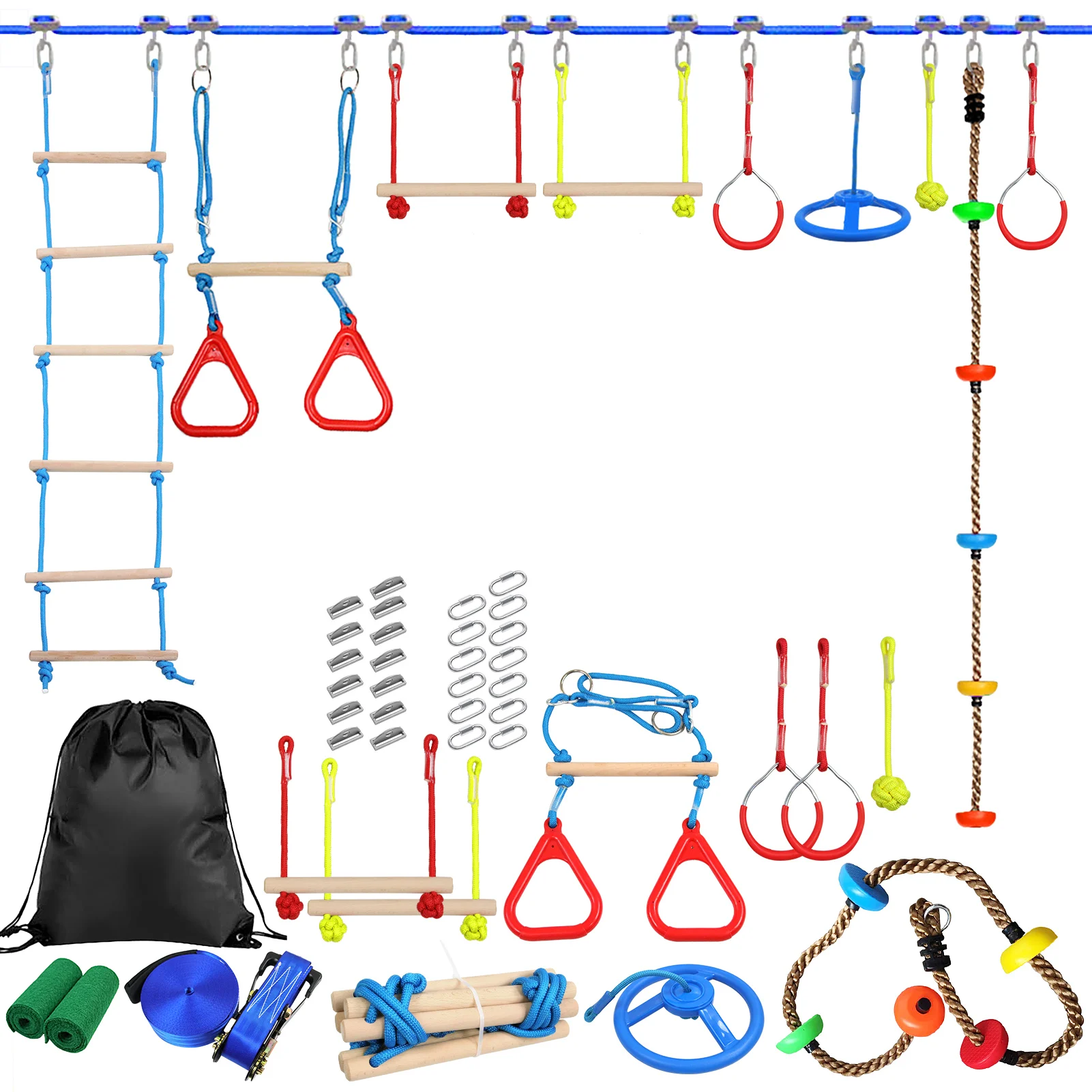 

Outdoor Kids Climbing Obstacle Kit Children Line Hanging Obstacle Course Playset Swing Traning Accessories