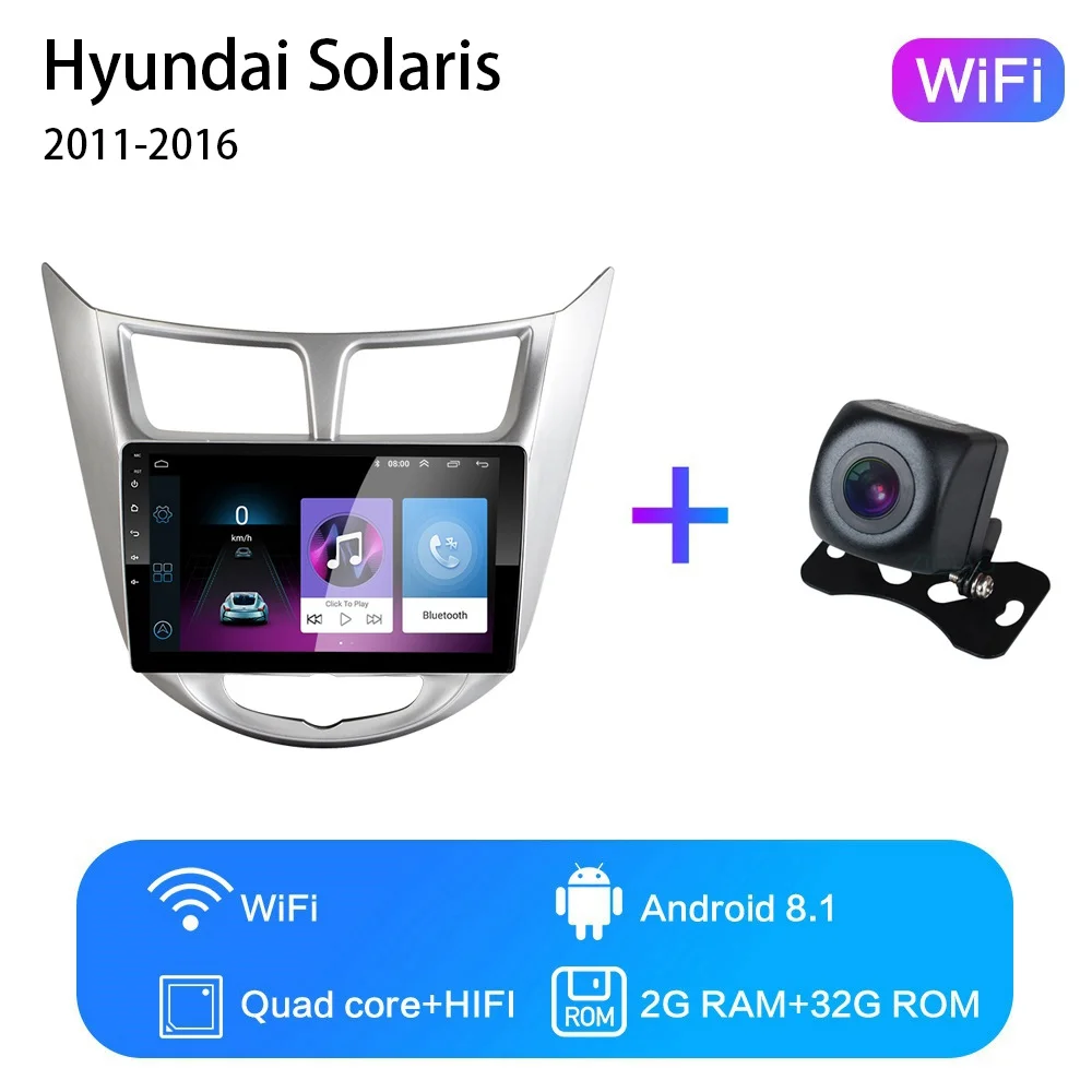 WIFI 2G-32G-XGYS 9 ''2 din Android 8,1 автомобильный dvd-плеер для современного Solaris accent Verna 2011- радио рекордер Gps wifi usb DAB+ аудио - Цвет: WIFI 2G-32G-XGYS