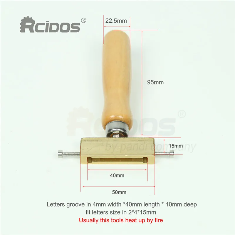 RCIDOS ручной огонь нагревание латунные буквы Горячая фольга штамповочные
