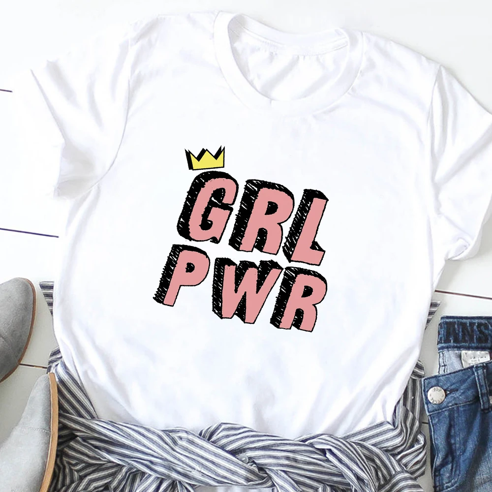 

Women Girl Power Gang Letter Short Sleeve Female T Shirt Graphic Print T-shirts Feminist Print T-Shirt Tees Clothes Tee Shirt