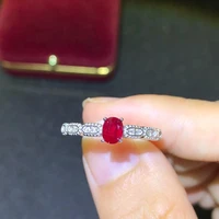 925 silver inlaid natural pigeon blood red ruby ring refers to the ring size adjustable main stone size 4 5 mm 925 silver ring