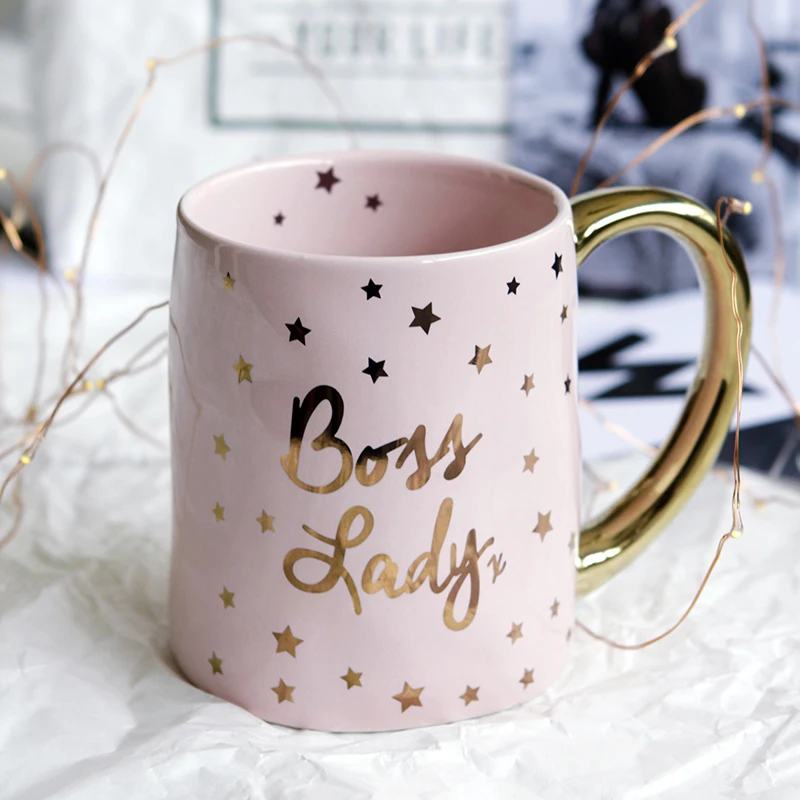 Фарфоровая кофейная кружка с золотой ручкой женские кружки чашки для чая и