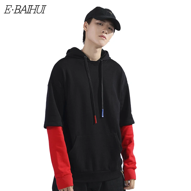 

E-BAIHUI мужские куртки с капюшоном; Новая Japanese100 % хлопок с фальш-вставкой Модная брендовая пошитая футболка с капюшоном; Сезон осень-зима мужск...