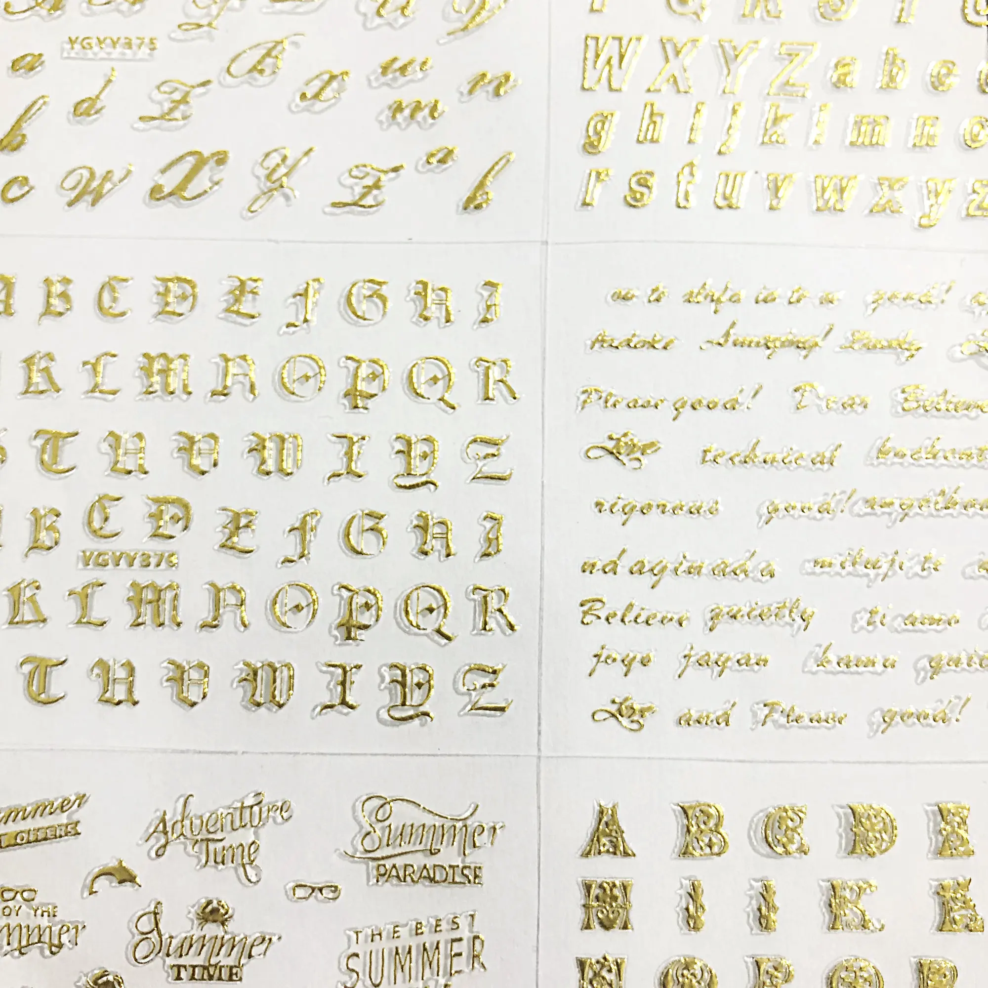 

Golden Alphabet Stickers DIY Resin Jewelry Nail Art Decor 3D English Letter Self-Adhesive Transfer Foils 3D DIY Decal Manicure