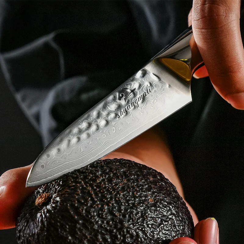 Нож для чистки фруктов VG10 из дамасской стали 3 5 дюйма|Кухонные ножи| |