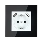 2020 новый стиль USB настенная розетка Бесплатная доставка двойной USB Порты и разъёмы 5V 2A черный цвет акриловая нашивка рамка высокого качества usb FDB-02