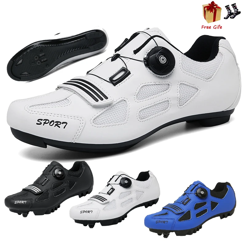 New Breathable Racing Road Bike Cycling Shoes Self-Locking Cleat Bicycle Shoes Outdoor Anti-Skid Ultralight Cycling Sneakers Men