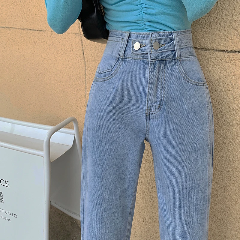 

Fashion slit high waist jeans women 2020 autumn new loose wide-leg pants casual women's trousers women's clothing