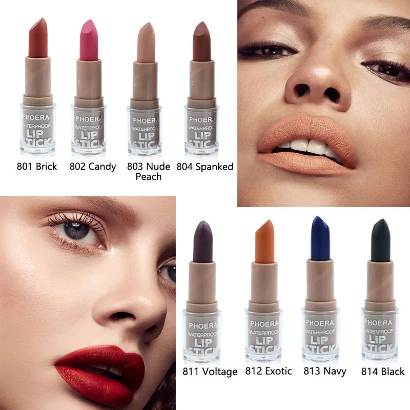 Матовая жидкая помада PHOERA для макияжа сексуальная водостойкая темно красная губ