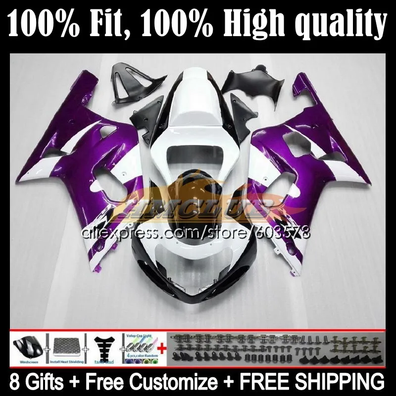 

Injection OEM For SUZUKI GSXR-600 K1 GSXR 600 750 GSXR-750 3CL.25 GSXR600 01 02 03 GSXR750 2001 2002 2003 Fairings Purple white
