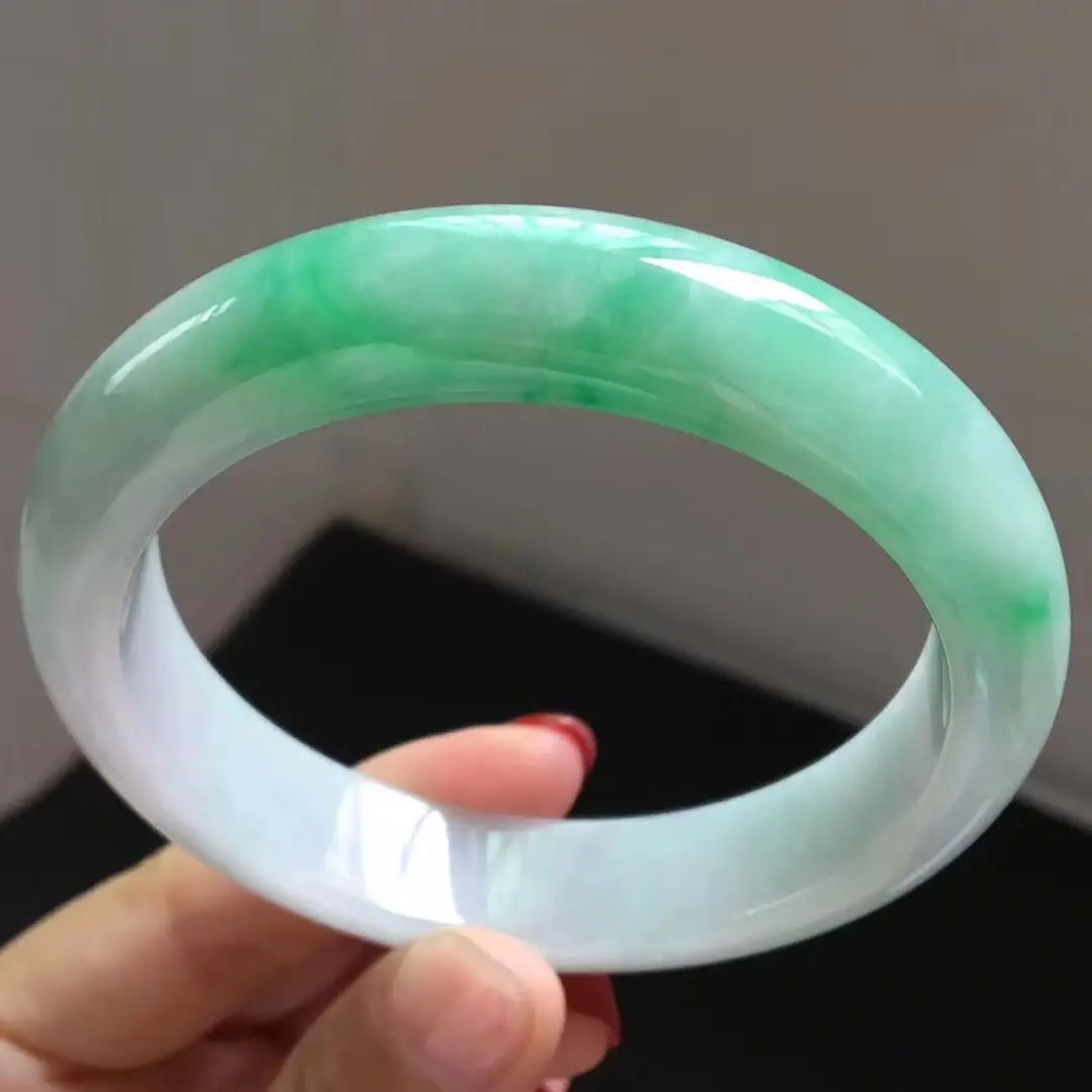 

Отправить сертификат чистый Мьянма нефрита Класс 53 мм-62 мм с наружной резьбой зеленый двухцветный браслет элегантный браслет с дизайном «П...