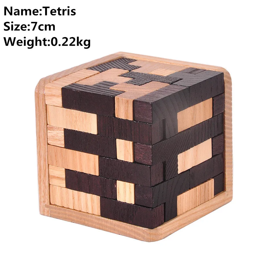 

Educational Wood Puzzles For Adults Kids Brain Teaser 3D Russia Kong Ming Luban Lock Development Kids Intelligence Toy