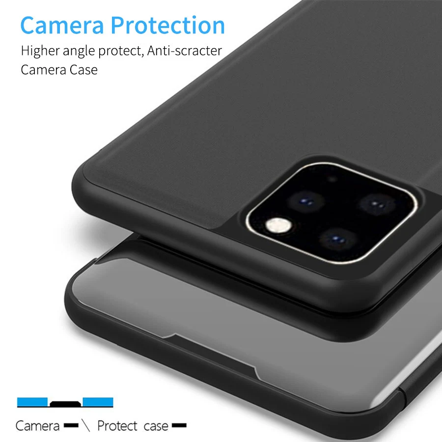 Роскошный прозрачный зеркальный чехол для iphone 11 Pro XR XS MAX X 8 7 6 6s Plus с откидной
