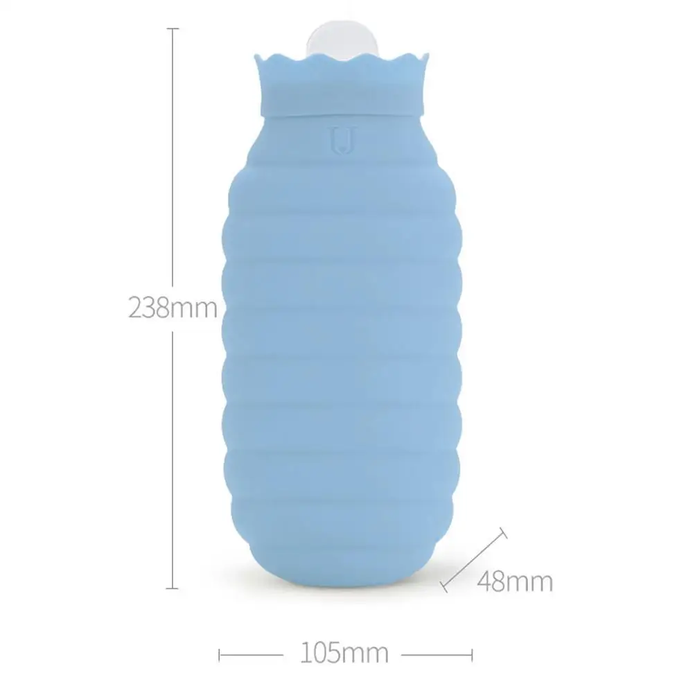 620ml Blue Xiaoomi Jodan Judy 313/620 мл мешок горячей воды микроволновый нагрев силиконовая бутылка зимняя оплетенная Кепка нагреватель - Цвет: 620ml Blue
