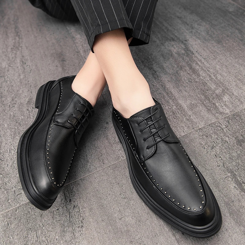 

New British Style Leather Shoes Casual Male Driving Shoes Leisure Oxford Shoes for Men Size 38-44 Business Formal Dress Shoes *