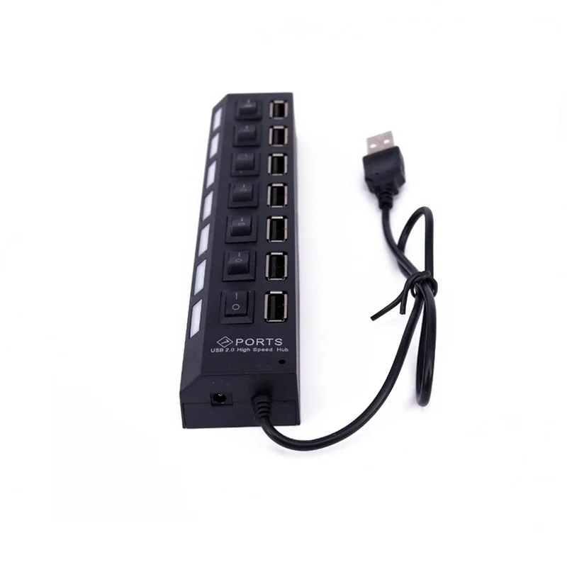 

7-портовый usb-хаб с независимый переключатель 7-портовый концентратор с переключателем один и семь десятых высокоскоростной USB Интерфейс кон...