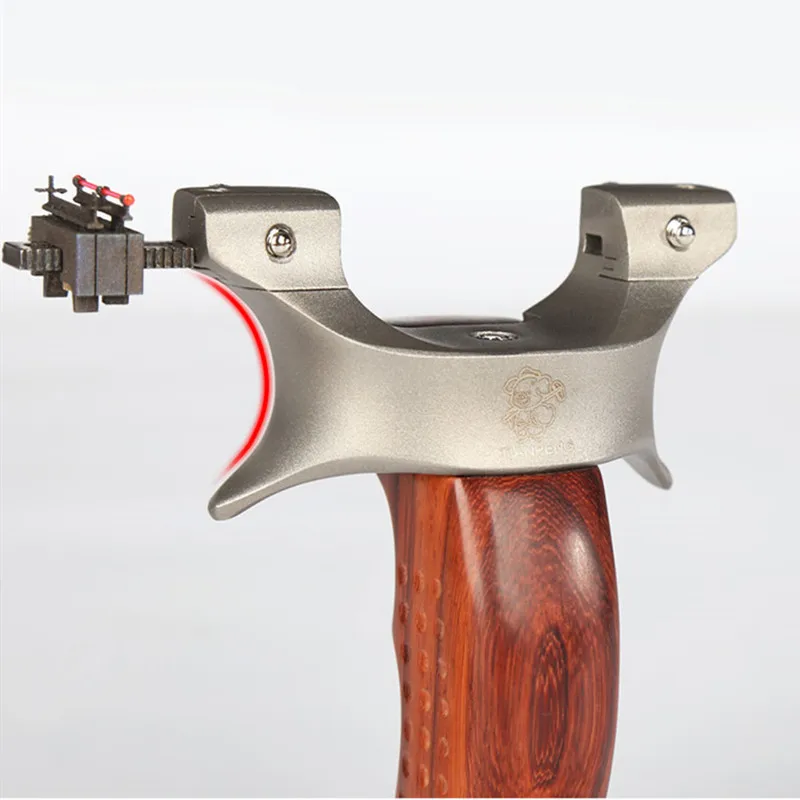 Рогатка для охоты из нержавеющей стали с деревянной ручкой плоской резиновой