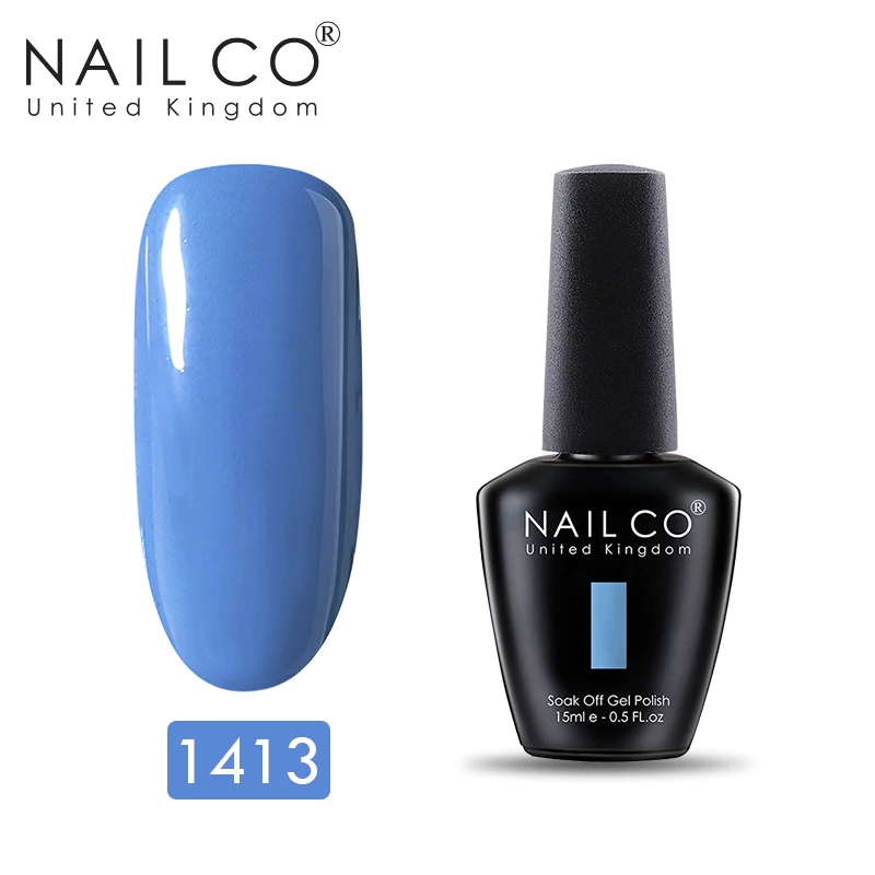 1413 NAILCO синяя серия лаков для ногтей 150 чистый цвет стойкий лак для ногтей Гибридный Esmalte дизайн ногтей гель лак - Цвет: 1413
