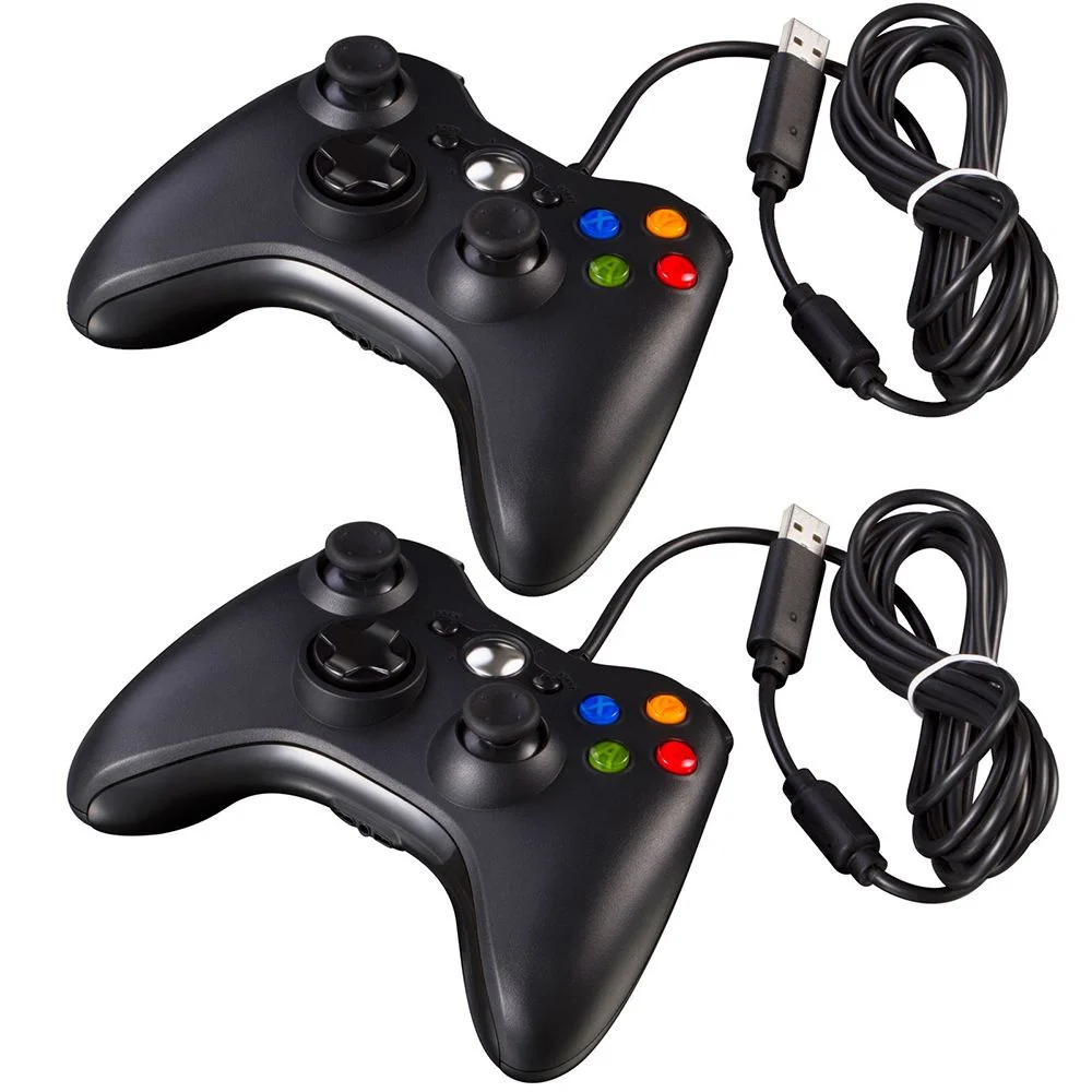 

2 Pcs New Black Wired Usb Game Pad Controller For Microsoft Pc Windows Compatible With Usb 1.1/2.0 Interface Gamepad 2022 New