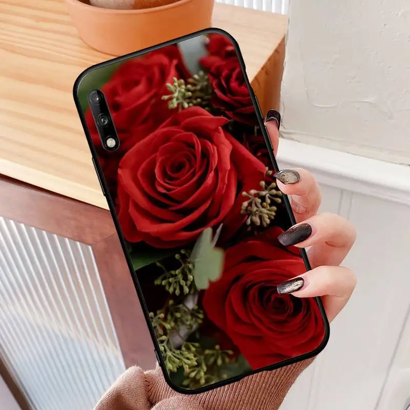 

Bright Red Rose Flowers Phone Case For Samsung A01 02 10 12 30s 31 32 50s 71 Cover Fundas Coque