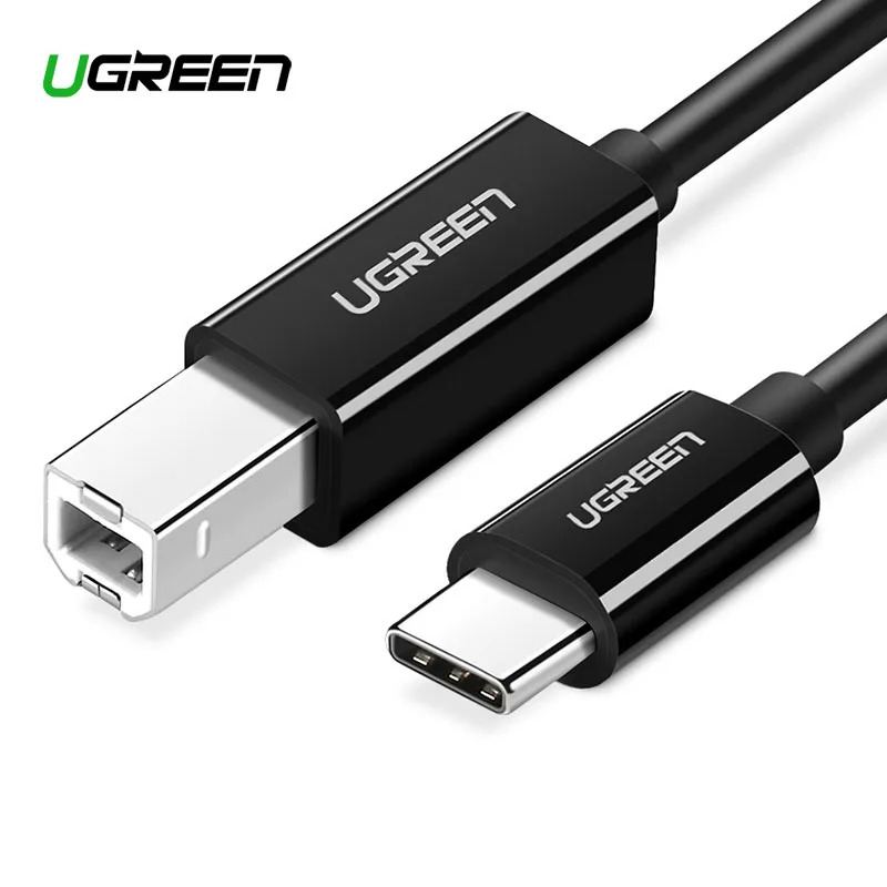 Кабель Ugreen с USB C на USB Тип B 2,0 для нового MacBook Pro HP Canon Brother Epson Dell Samsung, шнур для сканера принтера Type C - изображение
