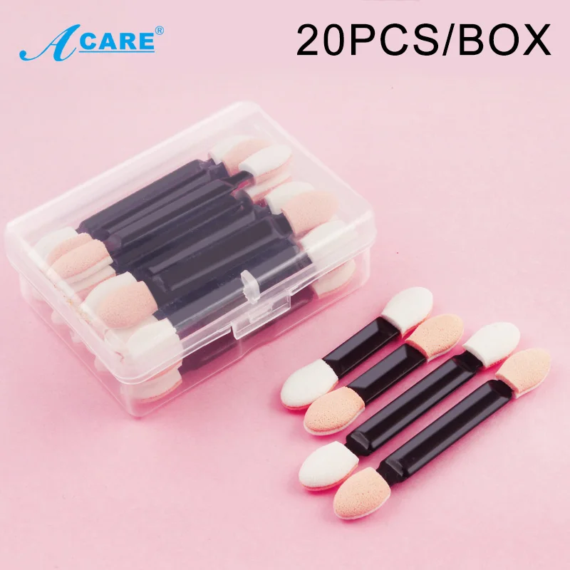 20 штук с двойной головкой Губка Тени для век кисть подводки глаз черный