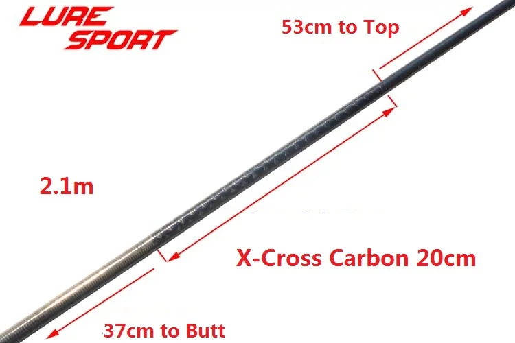 LureSport 2 комплекта 1,98 м 2,1 м карбоновый хлыст удилища с 20 см X Крест Карбон 2 секции м стержень строительный компонент ремонтный полюс DIY