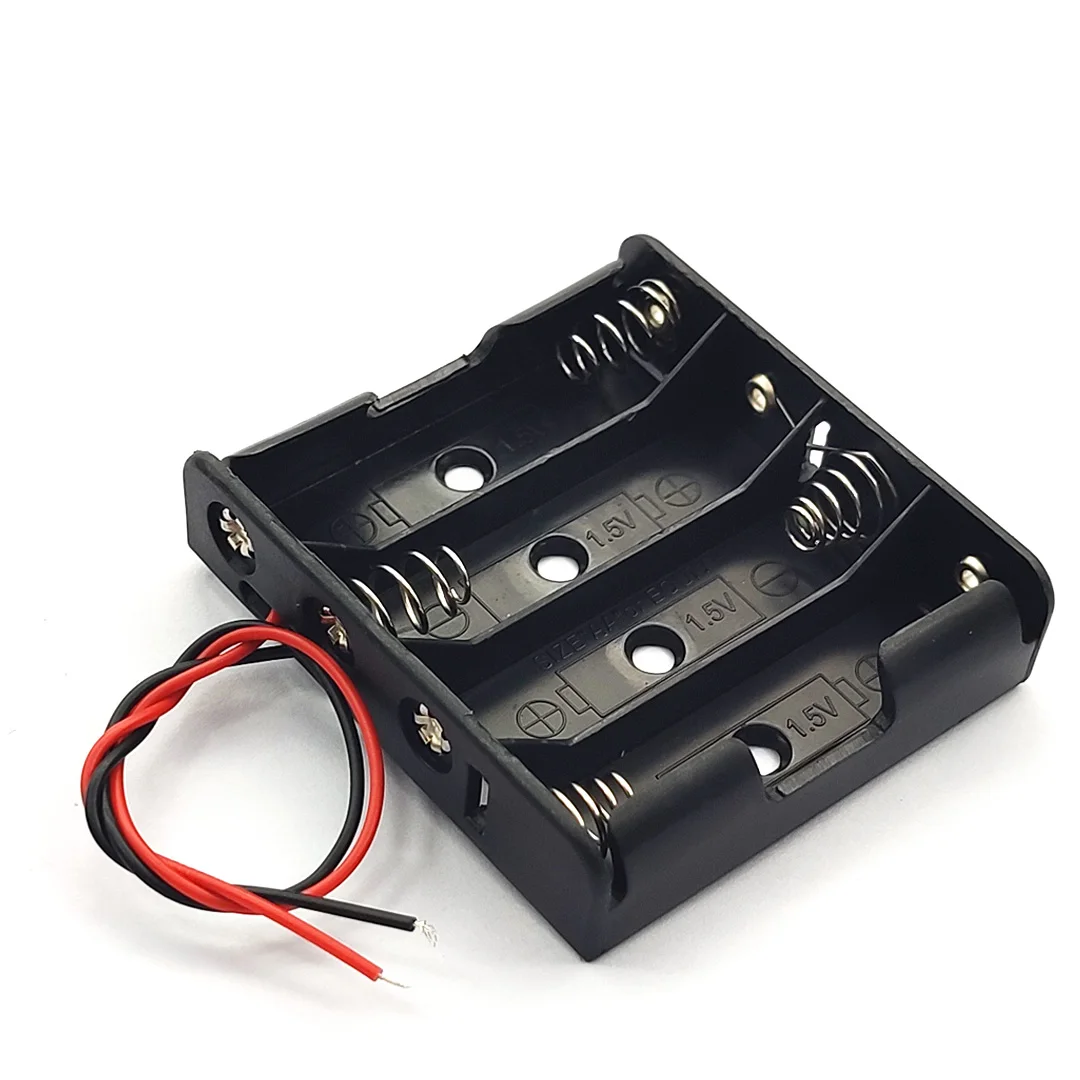 Чехол для хранения аккумуляторов AA пластиковый держатель в коробке с 4 слотами