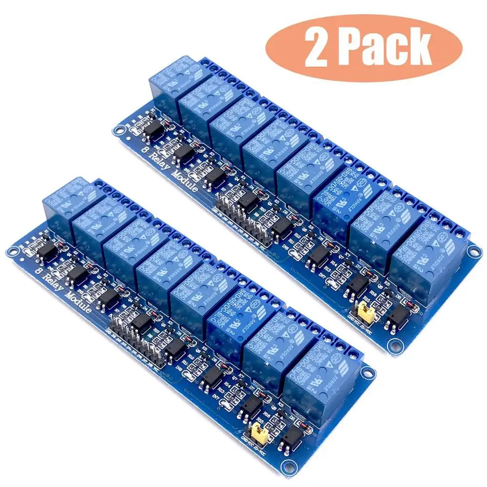2 шт. 8 канальный DC 5V релейный модуль с Оптрон для Arduino UNO R3 Мега 2560 1280 DSP ARM PIC AVR STM32