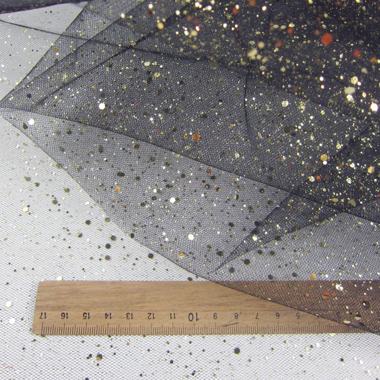 

10Meters Black Mesh Fabric Ancient Style Gold Glitter Guipure Lace Fabrics Accessories Clothes Gauze Material Tulle Wedding Lace