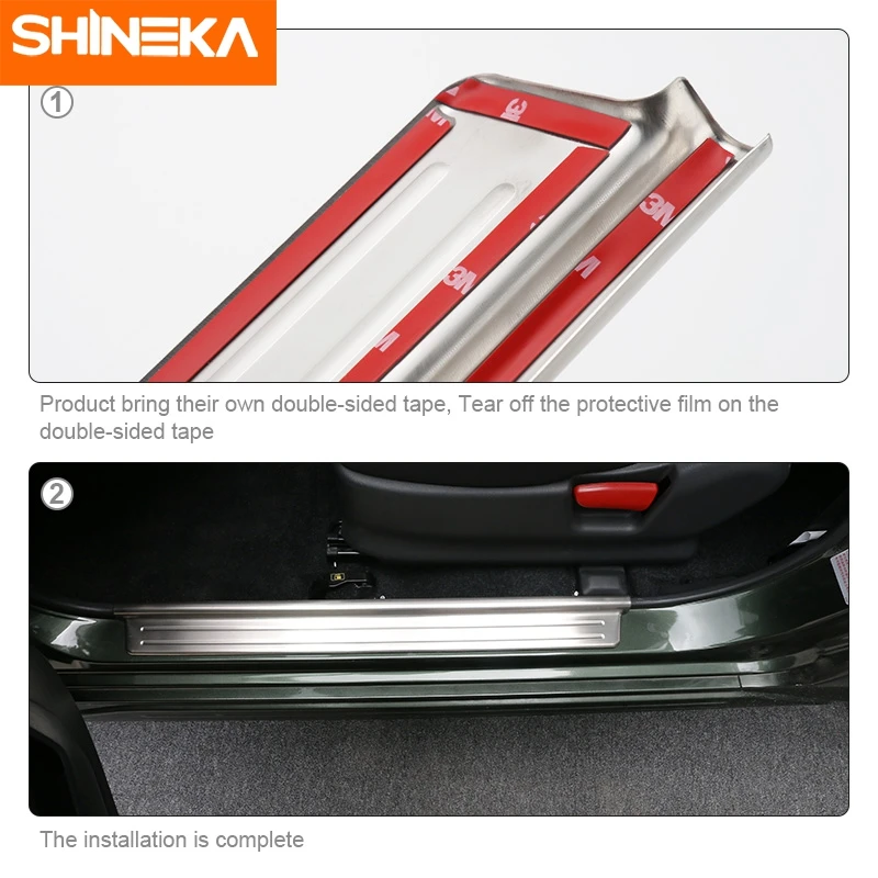 SHINEKA Накладка на порог из нержавеющей стали внутри Защитная наклейка полоску для