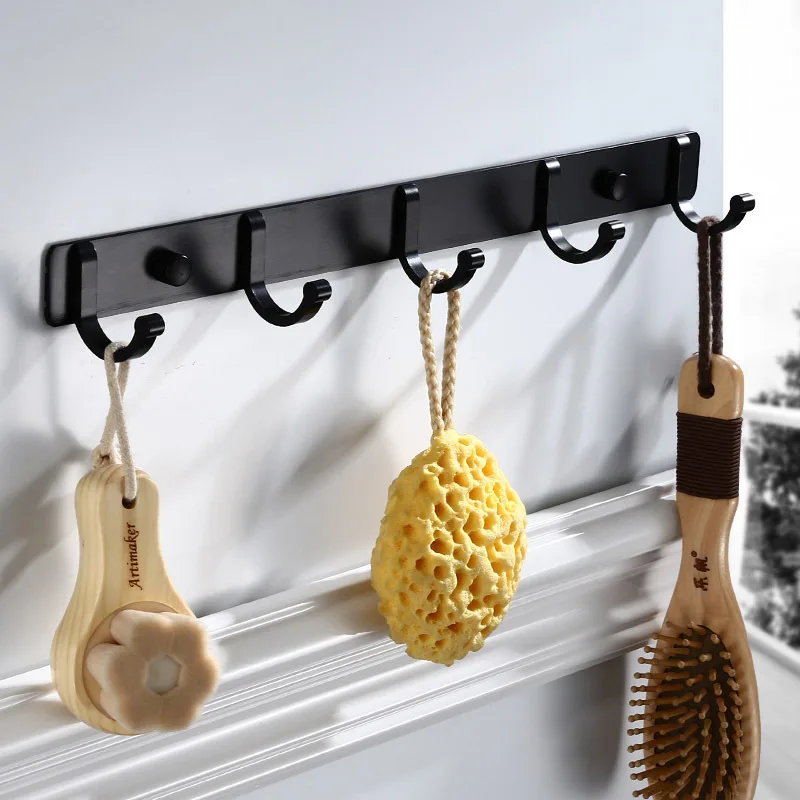 Держатель для полотенец Полка Настенная черная фурнитура алюминиевый набор