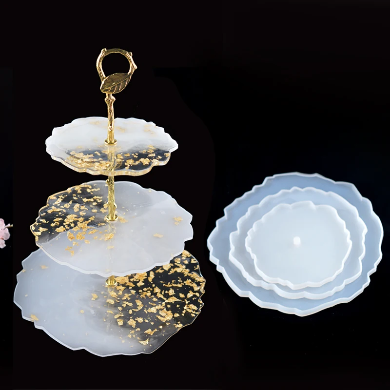 Three Layer Irregular Fruit Tray Silicone Resin Mold Tea DIY Metal Cake Rack Package | Украшения и аксессуары