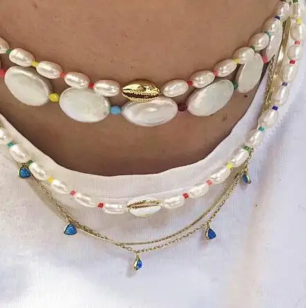 Лучший друг vsco девушка collares de moda цепочка культивированный настоящий натуральный жемчуг пресноводный жемчуг кулон бритва ожерелье для женщин