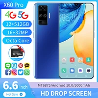 global version new 6 6 inch drop screen 5g smartphone 12gb512gb for vivo x60 pro cellphone samsung huawei xiaomi mobile phone