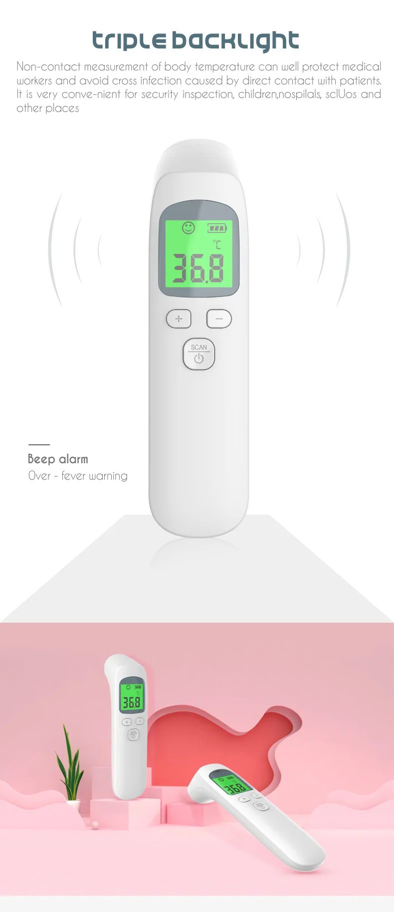

Forehead Digital Thermometer Non Contact Infrared Medical Thermometer Body Temperature Fever Measure Tool for Baby Adults