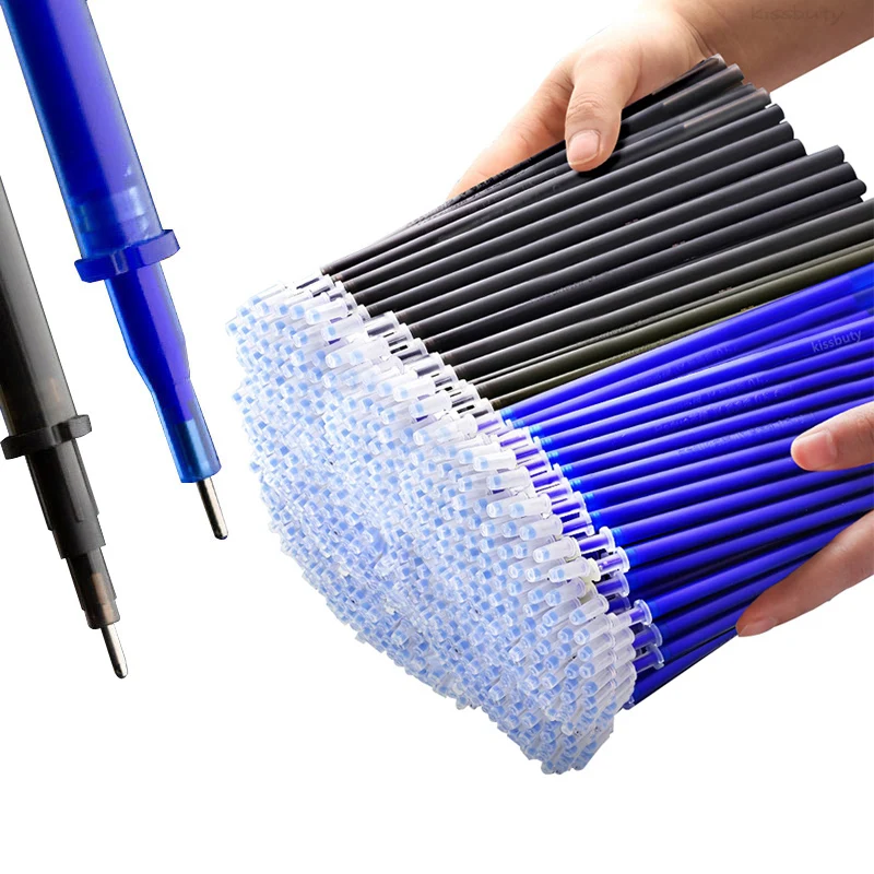 1400Pcs/set Erasable Refill Washable Rod 0.5mm Needle tip Black /Blue Erasable Gel Pens Refills School Office wholesale Supplies