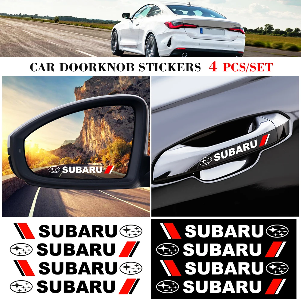 

4pcs Car Door Handle Stickers Vinyls Decals Car styling for Subaru Impreza Forester Tribeca XV BRZ Forest Human Lion XV WRX WRC