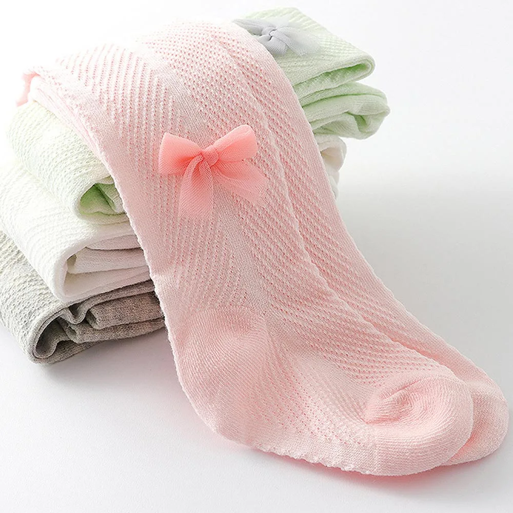 

Cotton Tight For Girls Infants Breathable Stockings Summer Baby Tights Bowknot Mesh Pantyhose Spanish Hollow