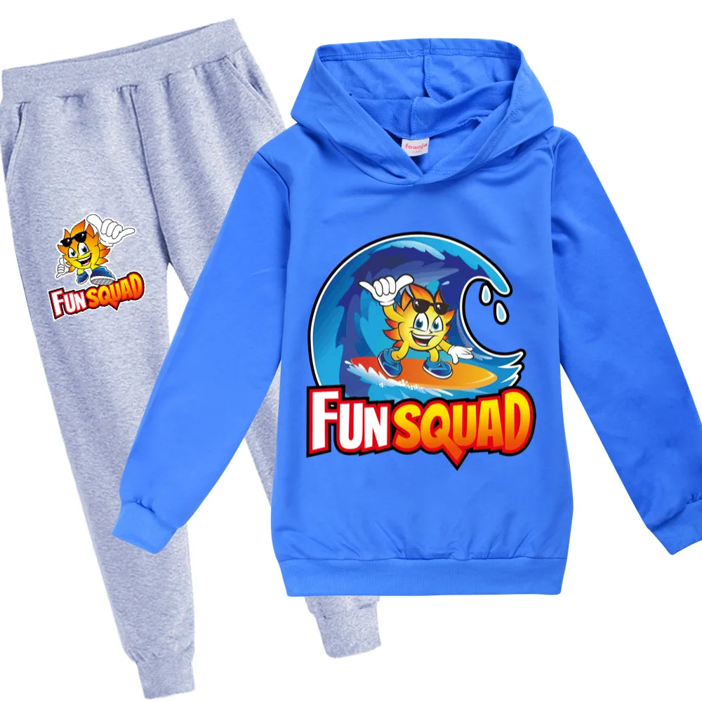 Fashion Autumn Fun Squad game Children's Sweater Cartoon Boys Hoodies Teens Boy Long Sleeve Tshirt+pants suit kids Clothes Set