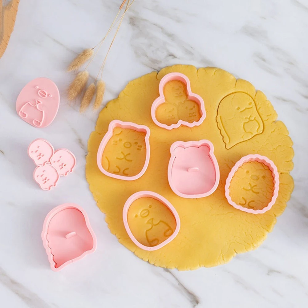 

6Pcs/set Cookie Cutters Fondant Cutter Plastic Cartoon Shape Cookie Mold DIY Fondant Pastry Decorating Baking Cooking Tools