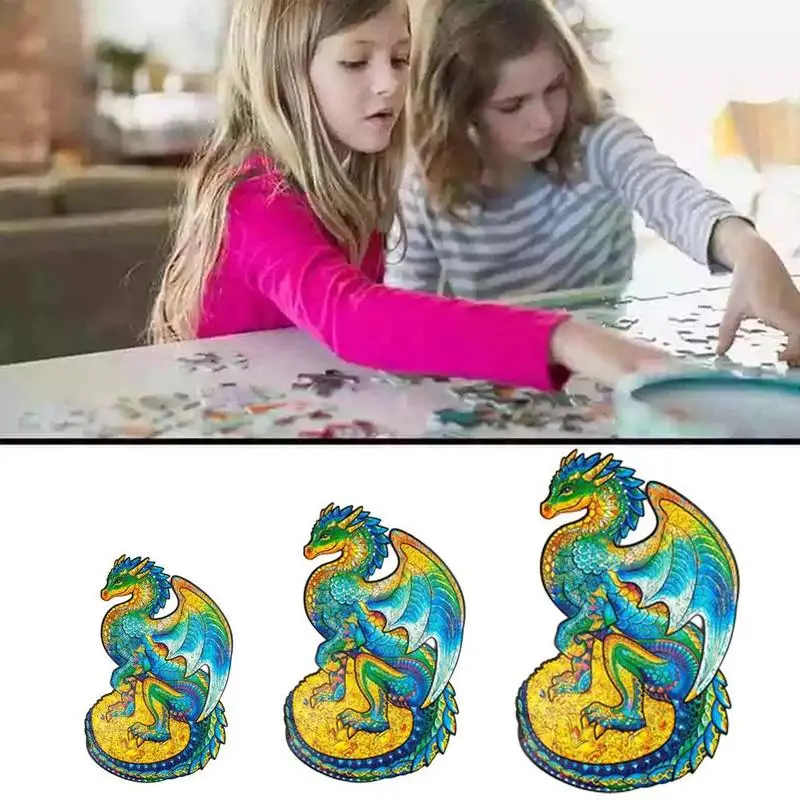 

Wooden cartoon Dragon design adult children toy gift home decoration jigsaw puzzle toy