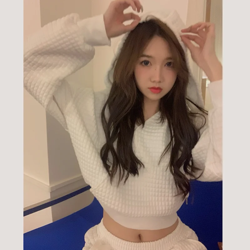 Spring Autumn Sweatshirt Two-Piece Set Women'S Casual Stitching Hoodie And Loose Comfortable Pocket Sports Pants Setup Home Suit |