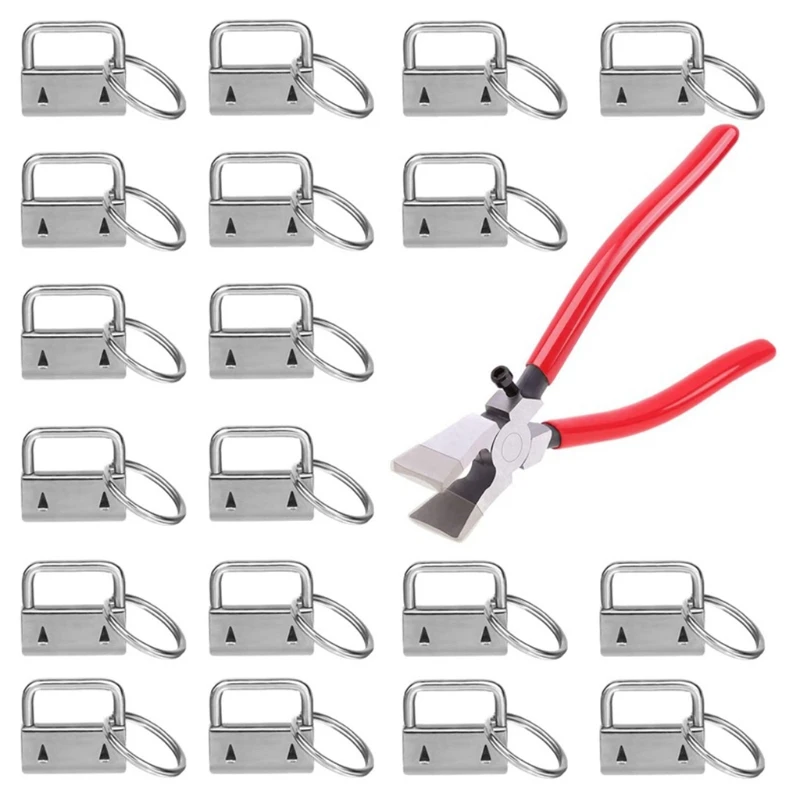 

40Pcs 1 Inch Key Fob Hardware Set with Split Rings Running Pliers for Luggage Wristlet Clamp Lanyard Keychain DIY Making